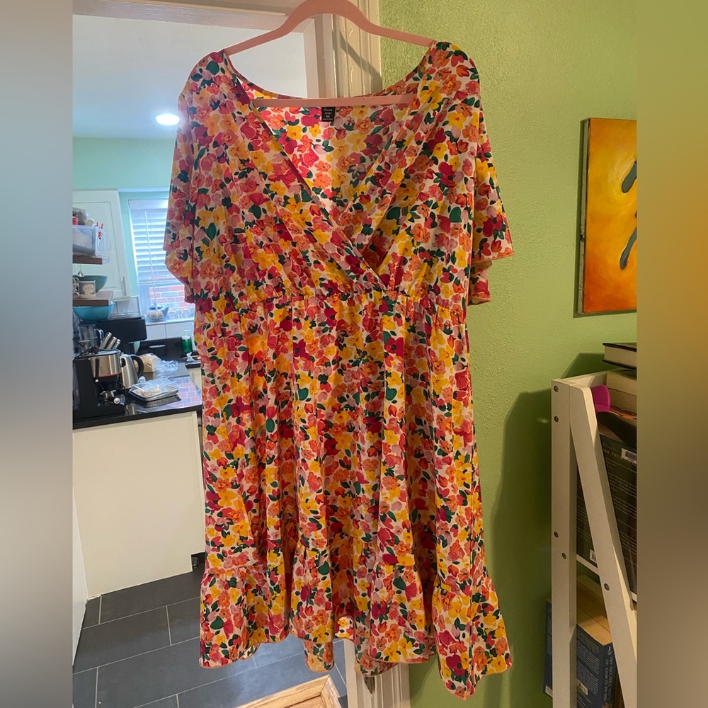Ruffly boho floral dress